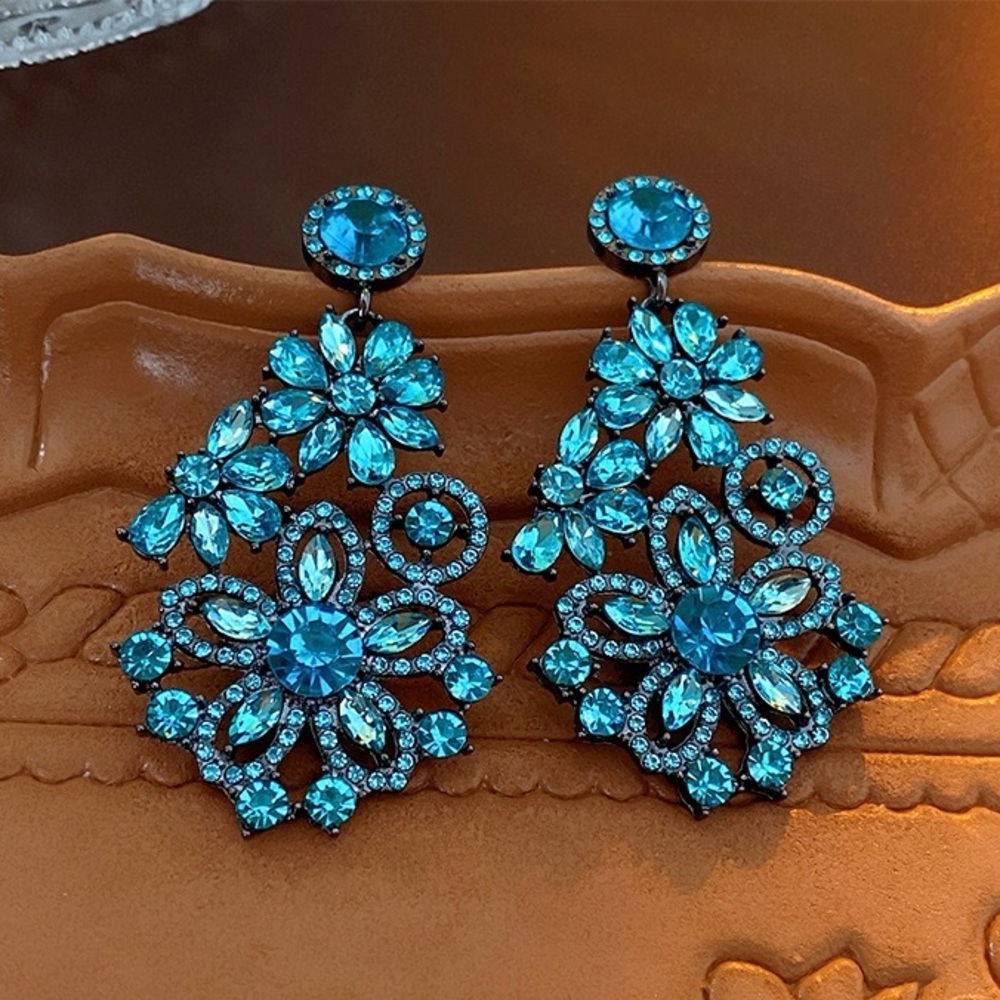 Brand New Large Blue Statement Earrings
